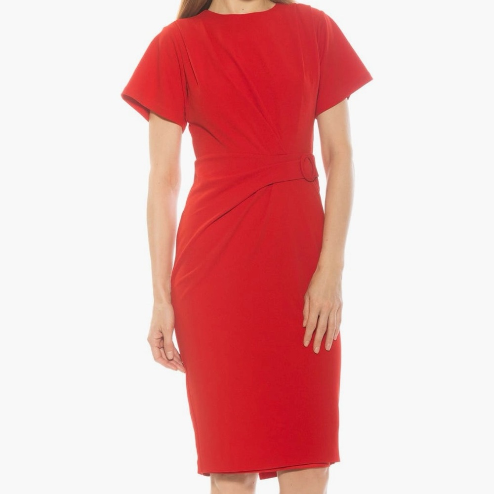 NEW Alexia Admor Draped Sheath Dress Red XL NWT New With Tags $189